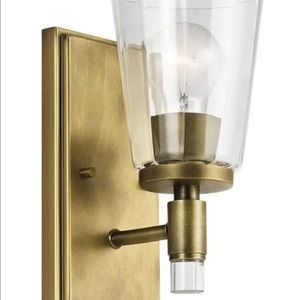 Kichler Lighting Audrea Wall Sconce 45866NBR Natural Brass-Clear Optic Glass
